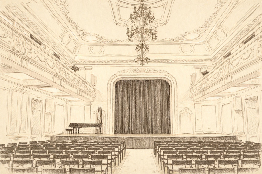 koncertna dvorana Banskog dvora skica